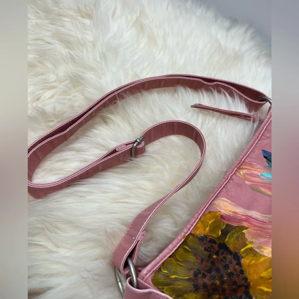 Hand Painted  Vegan leather Crossbody Bag Unbranded - Picture 10 of 13